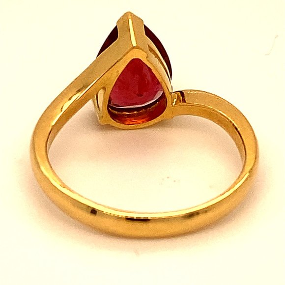 Rubellite 2.68ct Solid 18K Yellow Gold Ring - Picture 4 of 6